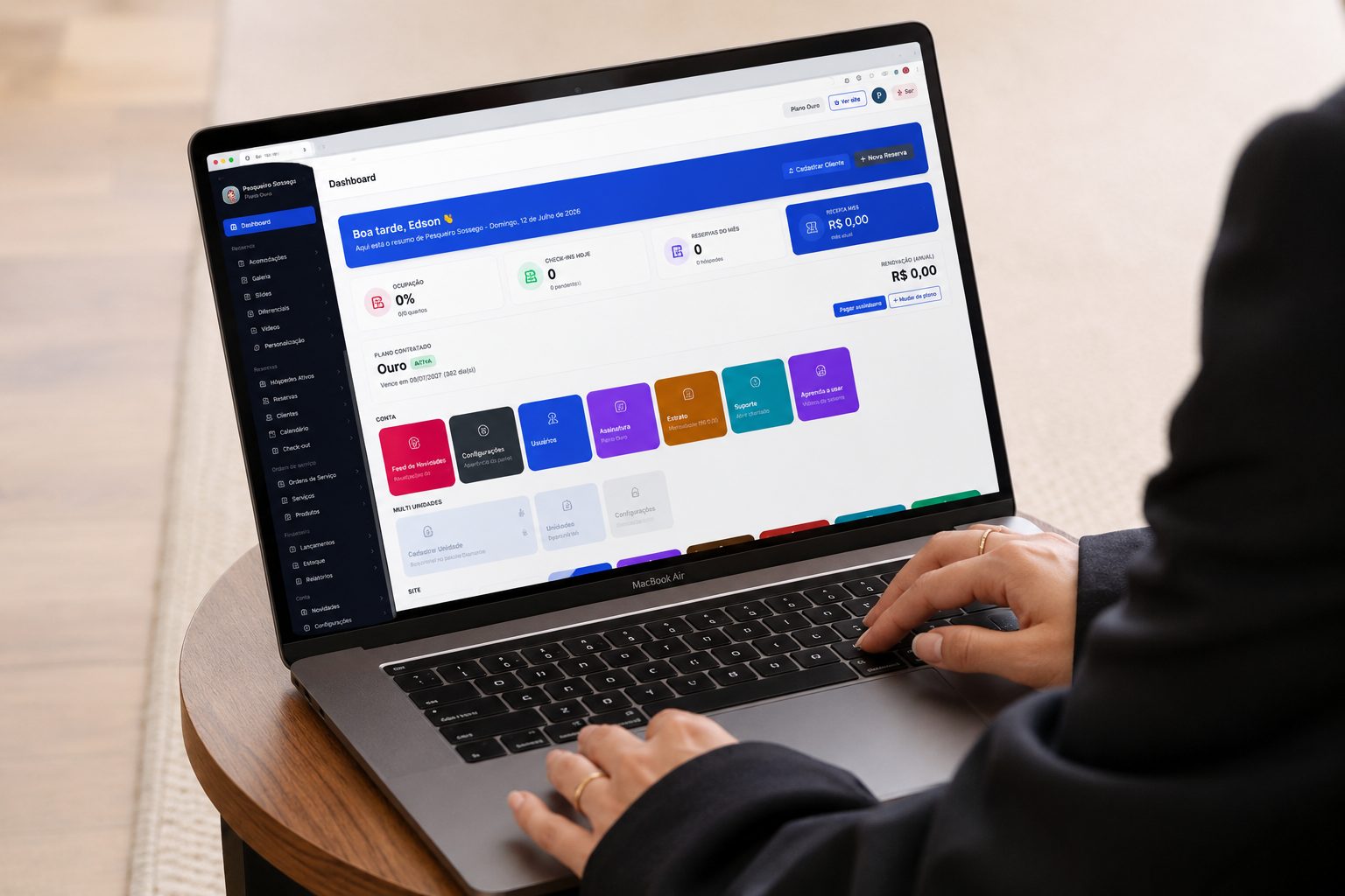 Dashboard do Reserve